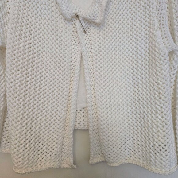 Willow white crochet open front‎ cardigan Size XL NWOT - Picture 2 of 6